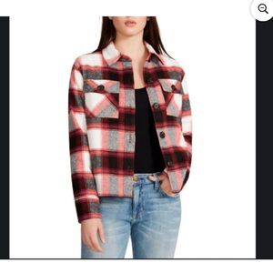 BB Dakota by Steve Madden boxy flannel Shacket red plaid, Size XL